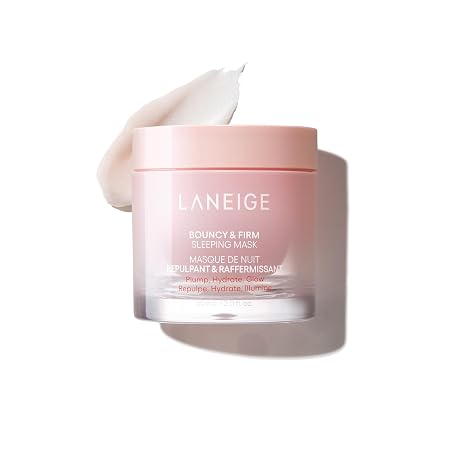 LANEIGE Bouncy & Firm Sleeping Mask: Korean Overnight Face Mask to Plump, Firm, Boost Elasticity, with Peony & Collagen Complex for Visibly Plumper, Hydrated Skin | Korean Skin Care