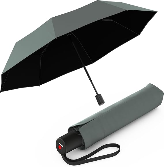 Knirps A.200 Medium Duomatic Windproof Rain Umbrella for Adults in Sage with Black Coating Automatic Open Close Design, 38.5" Wind Resistant
