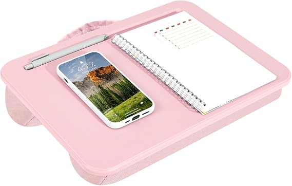 LAPGEAR Compact Lap Desk - Rose Quartz - Fits up to 15 Inch Laptops - Style No. 43104