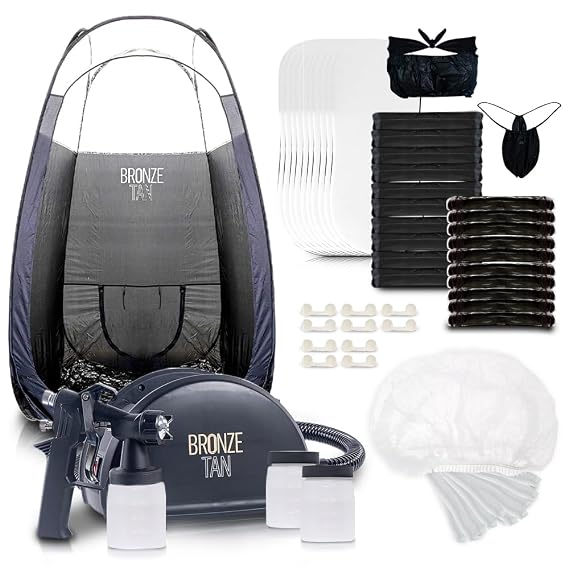 Bronze Tan Spray Tan Machine Kit with Pop Up Tent, Supplies and 3 Cups