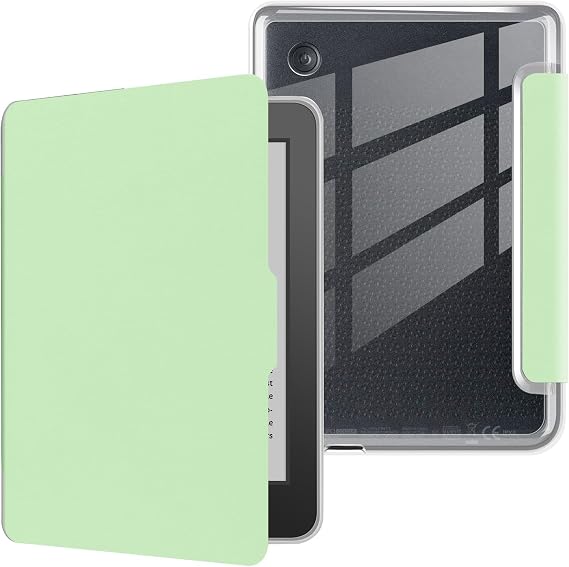 Case for 6" Kobo Clara BW 2024 Released, Ultra Clear Soft Flexible Transparent TPU Back Cover with Auto Sleep/Wake for Kobo Clara BW, Light Green