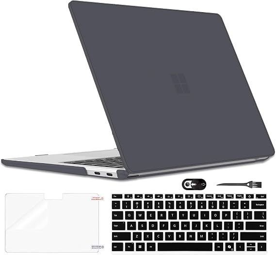Case for 13 Inch Microsoft Surface Laptop 2025 Release 2095 (Latest Model), Lightweight Scratch-Resistant Plastic Hard Shell Case for Microsoft Surface Laptop 13 2095 Cover, Matte Black