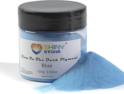 Shiny Stone Glow in The Dark Powder Pigment, Neutral and Fluorescent Colorful Luminous Pigment Powder for Painting, Epoxy Resin Colorant, DIY Crafts and Theme Party,100g3.53oz Blue