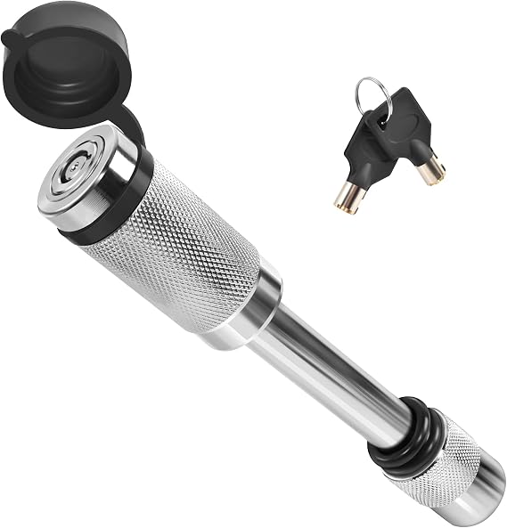 Tlvuvmo Trailer Hitch Lock Hitch Receiver Lock Fits Class III IV & 2" Receiver with 5/8" Locking Hitch Pins Anti-Theft Lockable Pin with Dust, Mud -Used to Tow Truck, Boat, Traile, Truck, Car