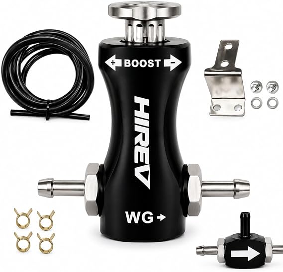 Manual Boost Controller - Adjustable Turbo Boost Control Kit, Universal Ball & Spring Wastegate Controller for Turbocharged Engines, Internal & External Wastegate Compatible