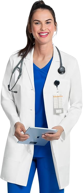 Cherokee White Lab Coat Women 33 & 35 Long Sleeve Medical Coat