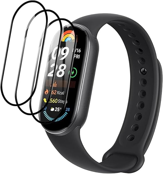 3 Pack For Xiaomi Smart Band 10/9 watch film Tempered Glass Screen Protector, [99.99% HD Clear] [9H Hardness] [film Friendly] for Xiaomi Band 9 Screen Protector Glass Tempered film