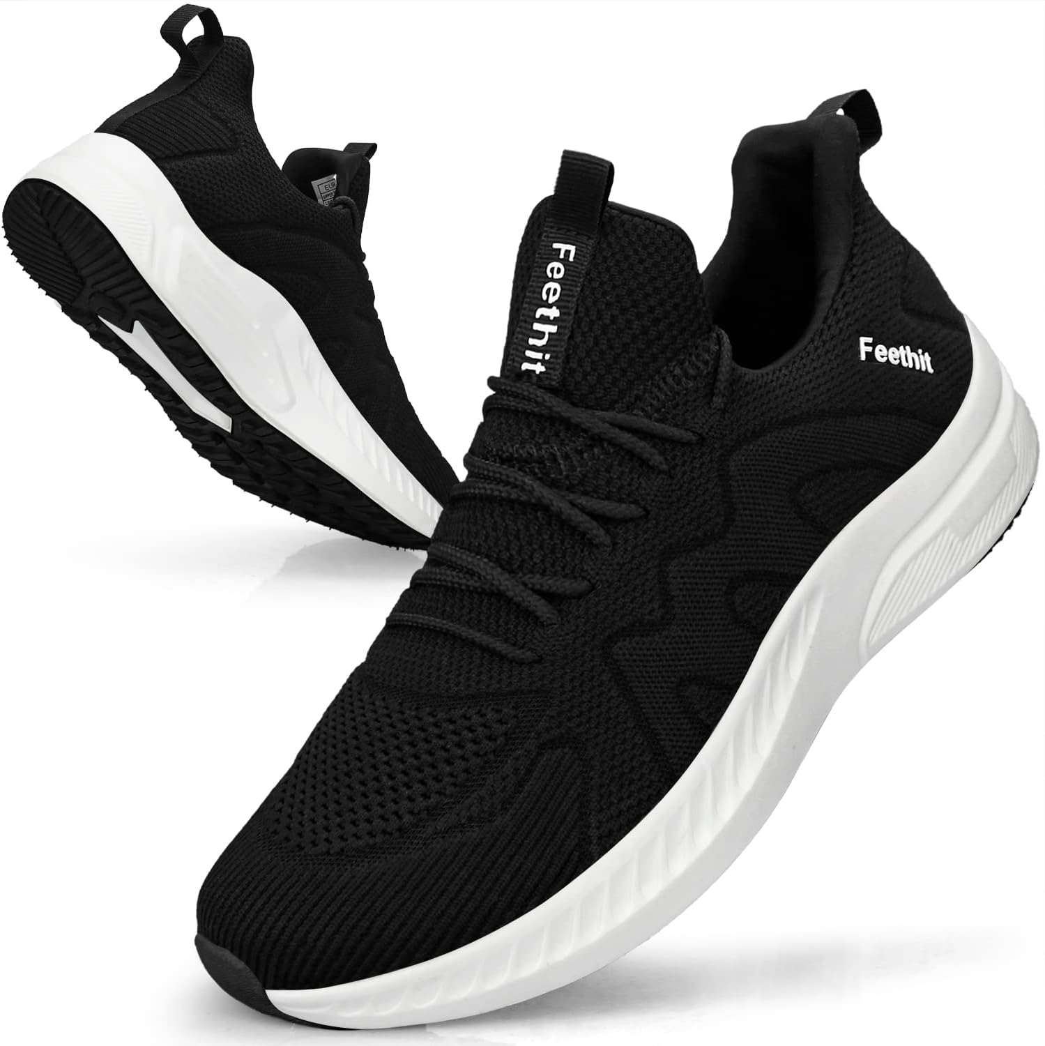 Feethit Trainers Mens Sports Shoes Running Shoes Tennis Fitness Jogging Walking Shoes Lightweight Breathable Slip-On Leisure and Road-Running Shoes