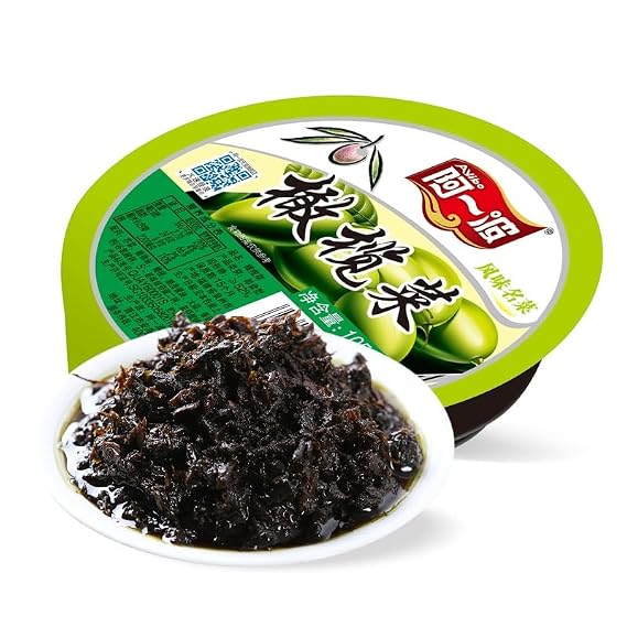 Olive vegetables 300g, pickles, olives, eating Congee, mixing rice,Pickled vegetables, mustard, noodles, pickles, seasonings,Chinese specialty dishes,Olive Vegetable Pickle (105g/ bowl,1pcs)