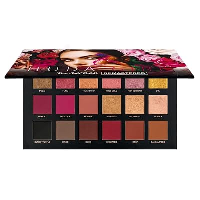 HUDA GIRL ROSE GOLD | Remastered Beauty Eyeshadow Palette 18 Color Shimmer and Matte Shades Eyeshadow