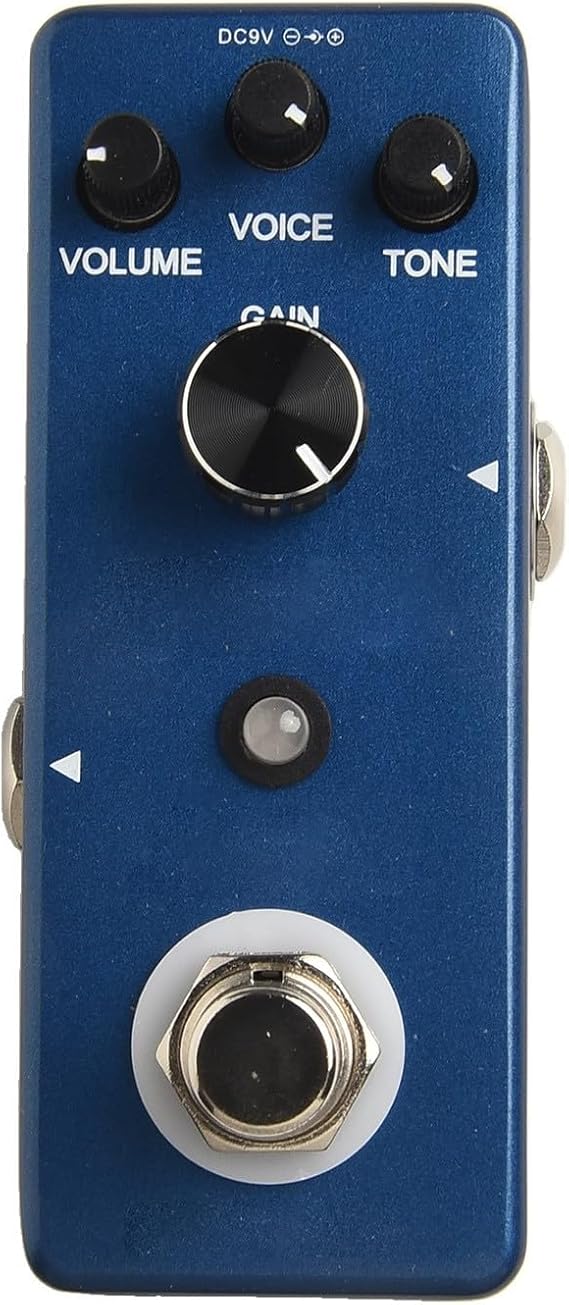 For Rowin Overdrive Effect Pedal for Guitar with True Bypass Integrity Warm Vintage-Style Response and Voice-Tunable Output