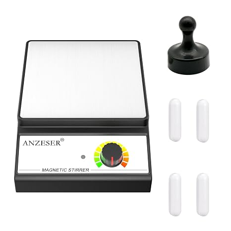 Magnetic Stirrer with 4 Stir Bars, Stir Plate with Stir Bar Retriever, 3000mL Magnetic Stir Plate, 100-3000RPM Magnetic Mixer (NO Heating)