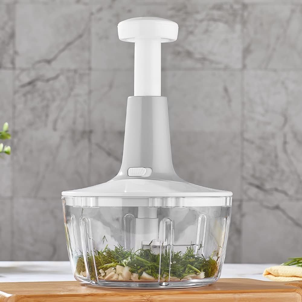 Orret Home Manual Top Push 3 Blades Lockable Fruit Vegetable Chopper Hand Rondo