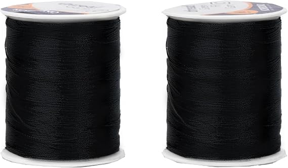 Korbond 320m Sewing Thread –2 x 160m Spools - Black Polyester – Hand and Machine Sewing