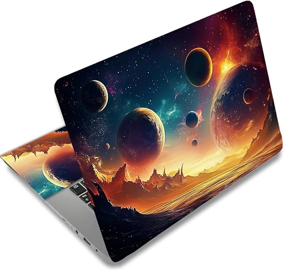 SUPERDANT Laptop Skin Sticker Cosmic Planets Laptop Decals Personalized Universal Notebook Computer Wrap Vinyl Skin Stickers Cover Art Decal Removable 12-15.6 Inch Waterproof Scratch-Resistant Gifts