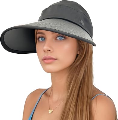 Lanzom Sun Visor Hats for Men Women Lightweight Packable Cooling Stretchy Visor Hat Beach Sun Hat for Running, Tennis, Golf
