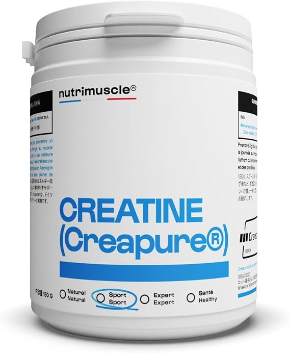 Creatine Monohydrate Powder Creapure Powder 150g Nutrimuscle Creatine Powder Creatine monohydrate Creapure powder Purity 99.99%+ for muscle strength training Approximately 50 servings | Creatine, monohydrate, Creapure, Powder, Purity of 99.99% or more, Strength Training