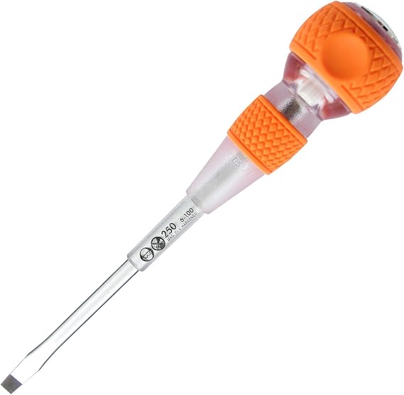VESSEL Ball Grip Tang-Thru Screwdriver w/Ceramic Ball -6x100 (1/4"x4") No.250 250S6100