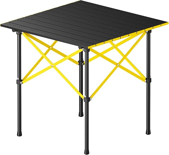 FanttikOutdoor Zeta V11 Pro Camping Table, Portable Folding Roll Up Table with Lightweight Aluminum Top & Carry Bag for Camping, BBQ, Tailgating Party, Picnic, Backyard, Medium
