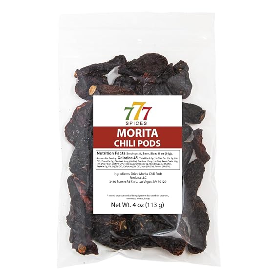 4oz Morita Chipotle Dried Whole Chile Peppers | Chili Pods, Rich Smoky Flavor Profile, Ideal for Homemade Salsas