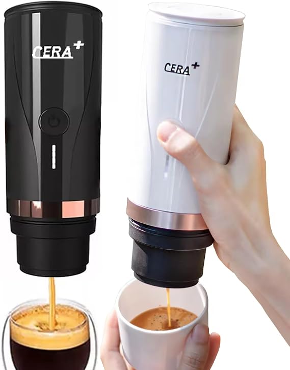 Black Mini Portable Water Bottles offee Machine with Heating Function for Outdoor Use Camping & Hiking