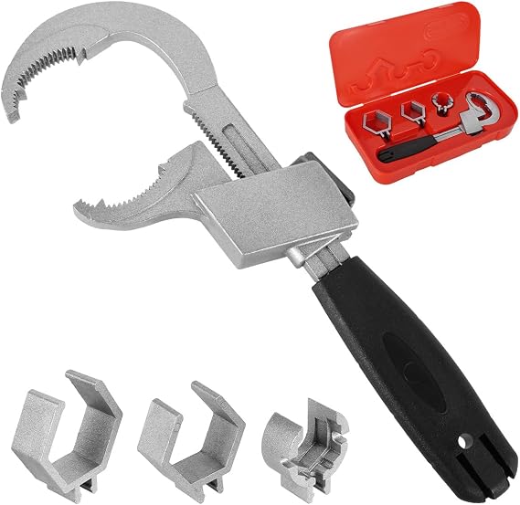 Adjustable Double-ended Wrench, 80mm Open-end Multifunctional Universal Adjustable Wrench, Sink Plumbing Tools for Disassembly Assembly of Furniture Fitting Installation, Pipe Puts Repair