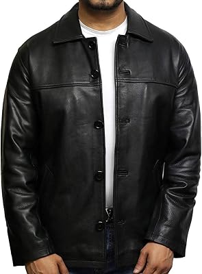BRANDSLOCK Mens Vintage Quilted Leather Bomber Jacket Casual Fitted Style