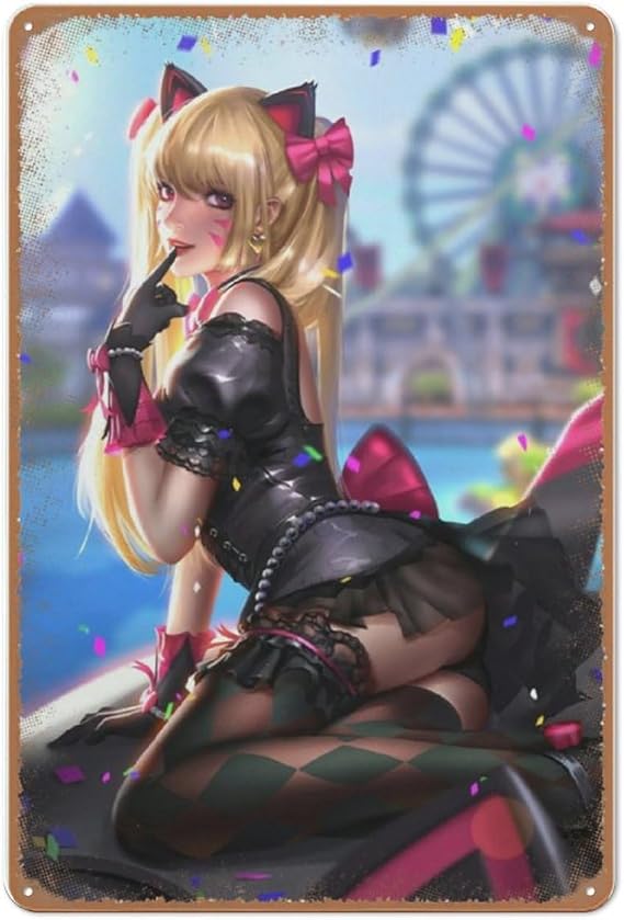 Allijune Anime Sexy Poster, Anime hot Girl, Sexy Girls Anime Wall Poster, Anime 3D Girl, Anime Wall Art,Sexy Girls Poster,Metal Tin Sign Wall Decor Man Cave Bar Home Decor 12X16 Inches