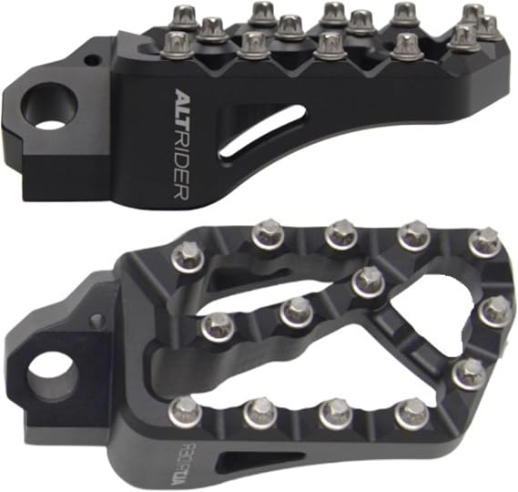 AltRider Adventure X Foot Pegs Compatible With Honda XL750 Transalp - Heavy Duty Design - Boot Friendly, High Traction Cleats for Stability & Grip - Adjustable Camber & Height - Black
