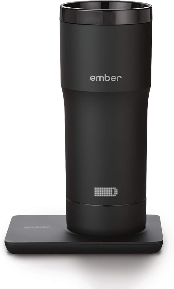 Ember Temperature Control Travel Mug, 12 Ounce, 2-hr Battery Life, Black - App Controlled Heated Coffee Travel Mug