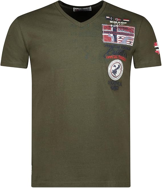 Geographical Norway JOTHAM Men's T-Shirt Khaki Short Sleeve Jersey