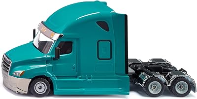 Siku 2717, Freightliner Cascadia, Toy Tractor, 1:50, PlasticMetal, Blue, Opening Bonnet, Coupling for Combining Super Trailers in 1:50