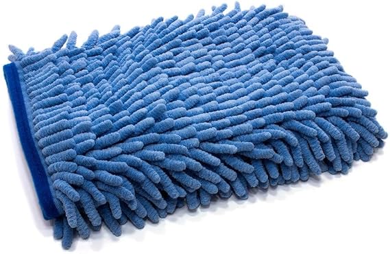 Autofiber Zero Cuff Microfiber Wash Mitt - Pack of 1, Blue (7 inch x 9 inch)