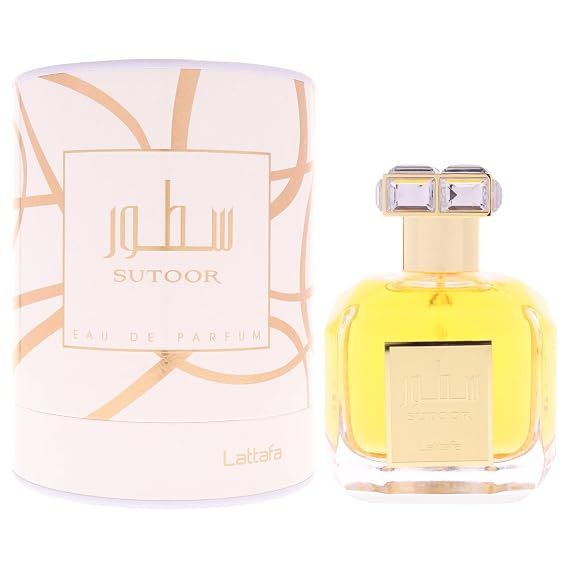Lattafa Sutoor Floral, Musky, Woody, Amber Eau de Parfum Spray Long-Lasting Fragrance for Women, 3.40 Ounce / 100 ml