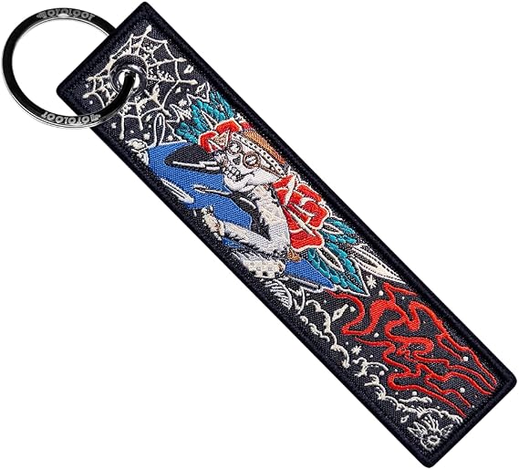 MotoLoot Keychain for Motorcycles, Scooters, Cars and Gifts (Skull Cap Rider)