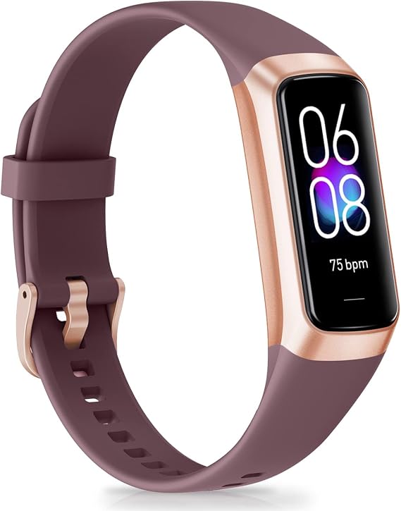 Fitness Tracker, Step Counter with 24/7 Heart Rate Blood Pressure Sleep Monitor, 1.10" AMOLED Touch Screen Calorie Counter Pedometer Watch