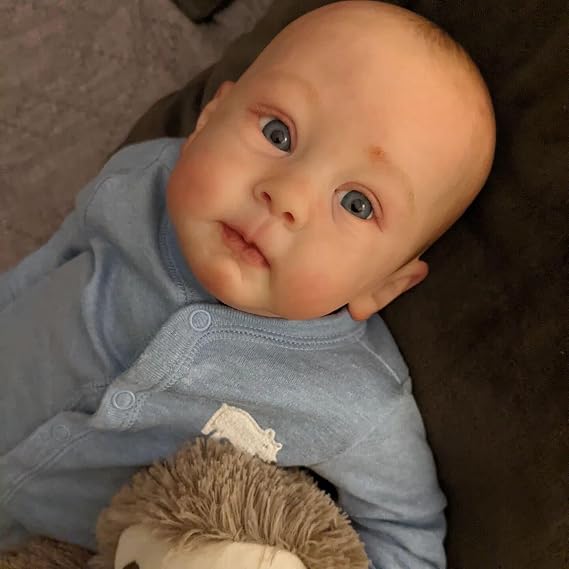 24inch Reborn Toddler Dolls Boy Real Looking Newborn Babies Lifelike Silicone Baby Doll Weighted Body with Magnetic Pacifier Handmade Birthday Gifts for Kids Gray - Boy