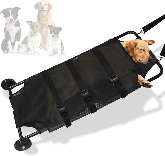 Heavy Duty 264lbs Large Dog Stretcher with Noiseless Wheels