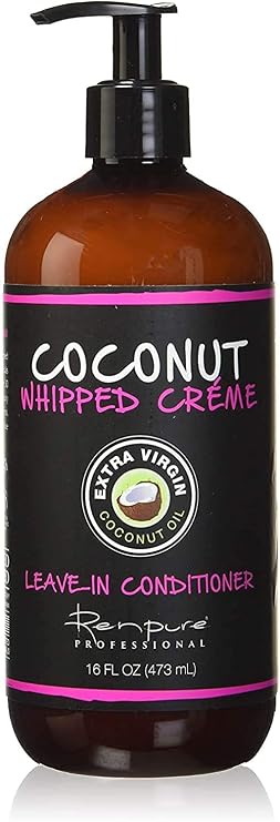 RENPURE Coconut Whipped Creme Leave-In Conditioner, Basic, Fragrance, 16 Fl Oz