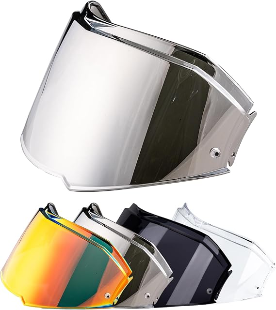 VCOROS Helmet Visor For Valiant II FF900 Helmet Visor Unisex-Adult Flip Up Helmets Replacement Helmet Shield (Chrome Silver)