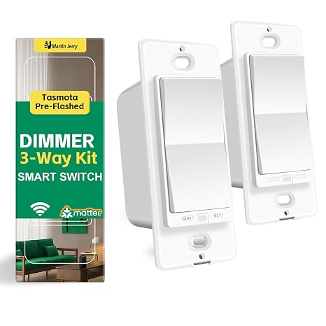 HomeKit Matter 3 Way smart dimmer Switch for LED Lights by Martin Jerry | Tasmota pre-flashed on ESP32 chip, 1 Master and 1 add-on led dimmer Switch kit