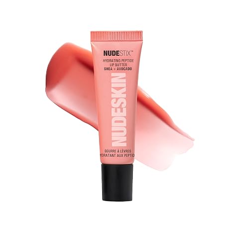 Nudestix Hydrating Peptide Lip Butter Glossy Lip Balm with Avocado, Shea Butter & 2% Peptides for Hydration & Plumping | Clean, Vegan & Cruelty-Free