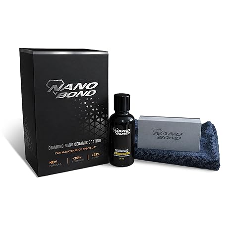 Nano Bond Ceramic Coating for Cars - 9H PRO 80% SiO2 Formula - 30ML Kit