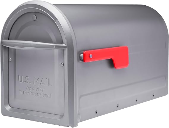 Architectural Mailboxes Mapleton Steel Post Mount Mailbox, Graphite, Large