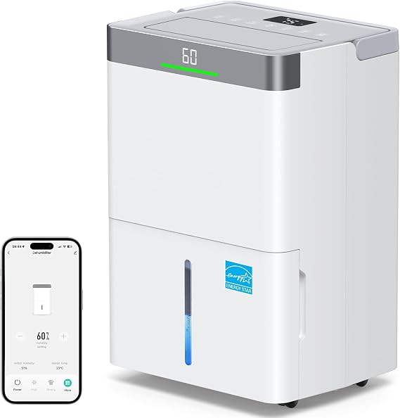 Max 80 Pints 5000 Sq.Ft Wi-Fi Control Home Dehumidifier for Basement