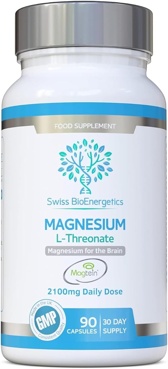 Magnesium L-Threonate 2100mg Daily Dose – Magtein 30 Day Supply - Providing 151mg of Active Elemental Magnesium - Easily Absorbable - Highly Bioavailable – No Artificial fillers - UK Manufactured