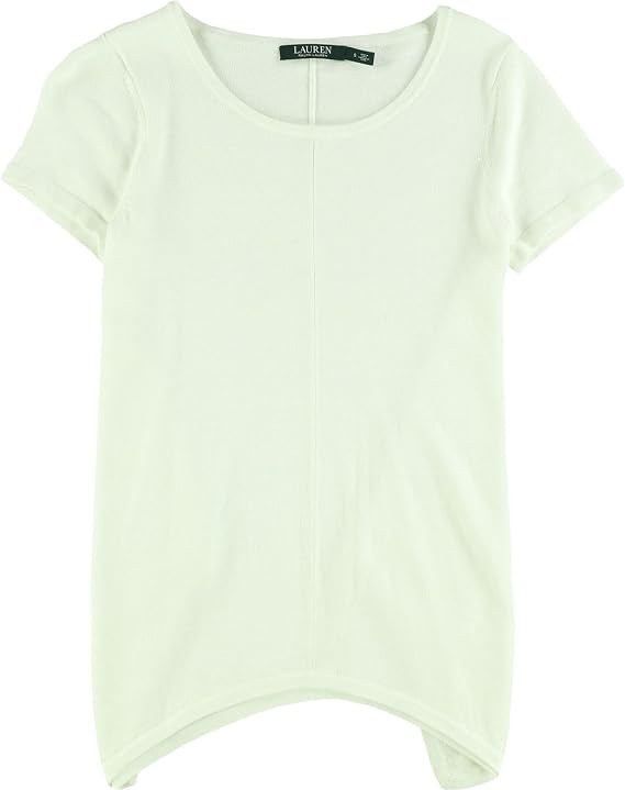 Ralph Lauren Womens Handkerchief Hem Basic T-Shirt