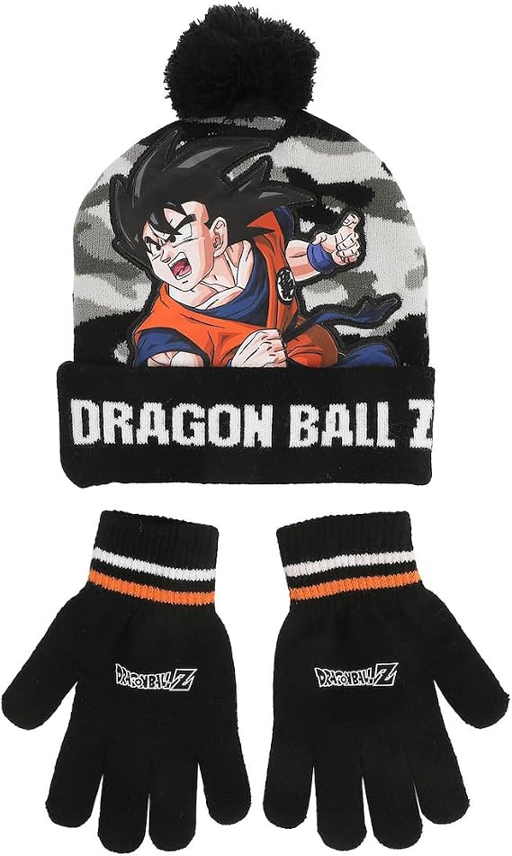 Dragon Ball Z Goku Youth 2-Piece Knit Beanie & Gloves Set