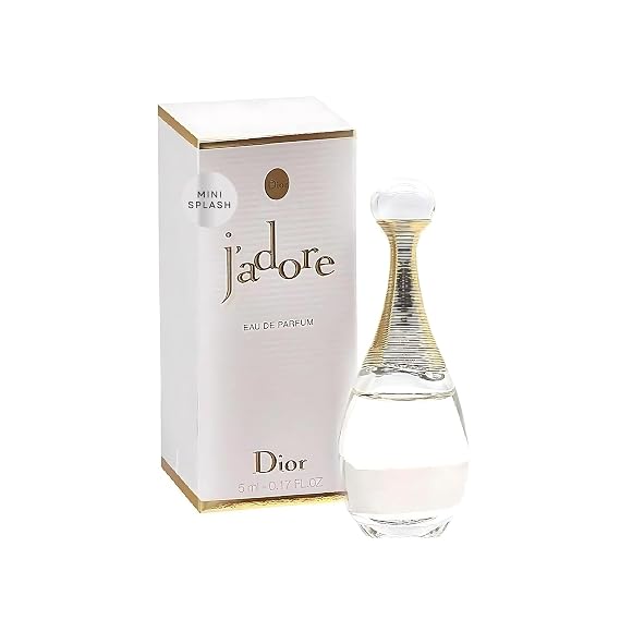 J'adore by Christian Dior Perfume for Women EDP Mini Travel Splash, 5 ml | Splash dabber, not a spray, 0.17 fl oz / 5ml, EDP, dab-on travel size, collectible designer sampler for women