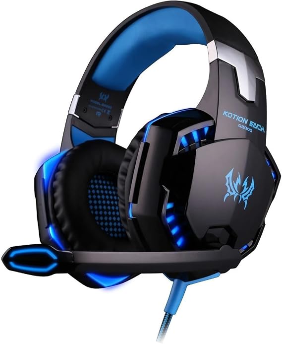 ArkarTech Gaming Headset Microphone PC Headphone Gamer with Mic LED 3.5mm Stereo G2000 for PC Computer Game With Noise Cancelling & Volume Control